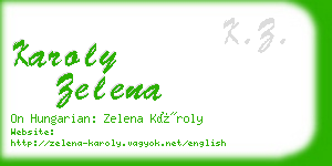 karoly zelena business card